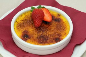 Crème brulée ai lamponi"
