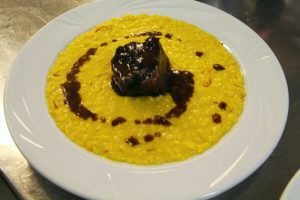 Risotto giallo con il guanciale "